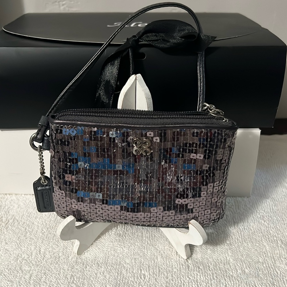 Coach sequin mini wristlet
